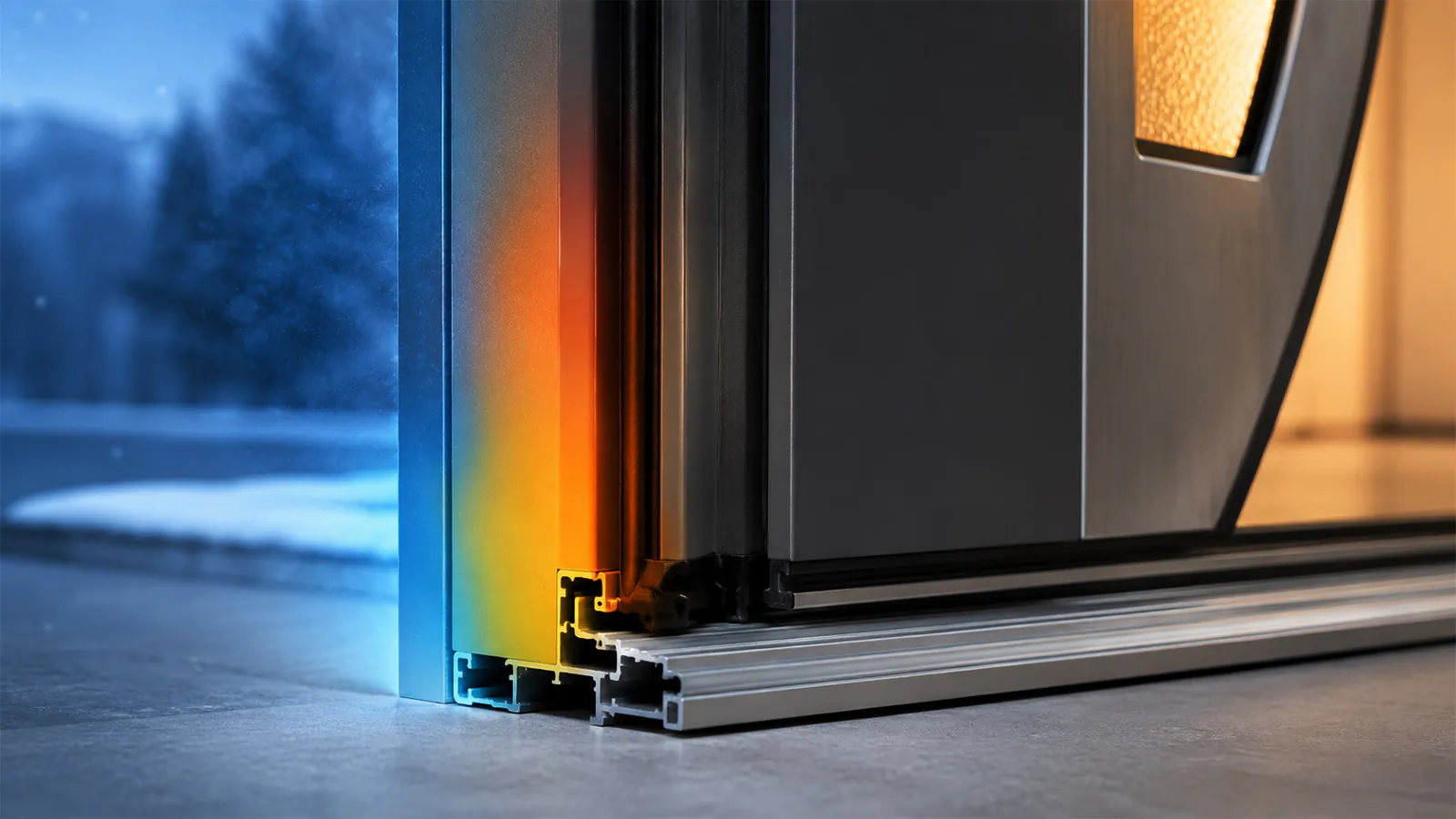 Wärmeschutz-Detail: Dichtung & Schwelle Dichtung und Schwelle einer energieeffizienten Haustür im Detail