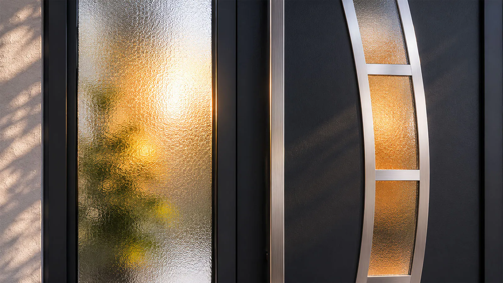 Seitenteil-Glas: Sichtschutz & Tageslicht Satiniertes Sicherheitsglas im Seitenteil einer Haustür – Sichtschutz und Tageslicht