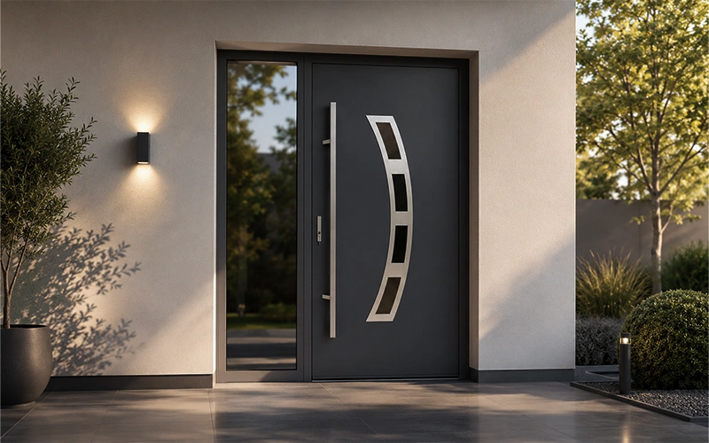Haustür mit Seitenteil in Neuss Haustür mit Seitenteil in Neuss Weckhoven