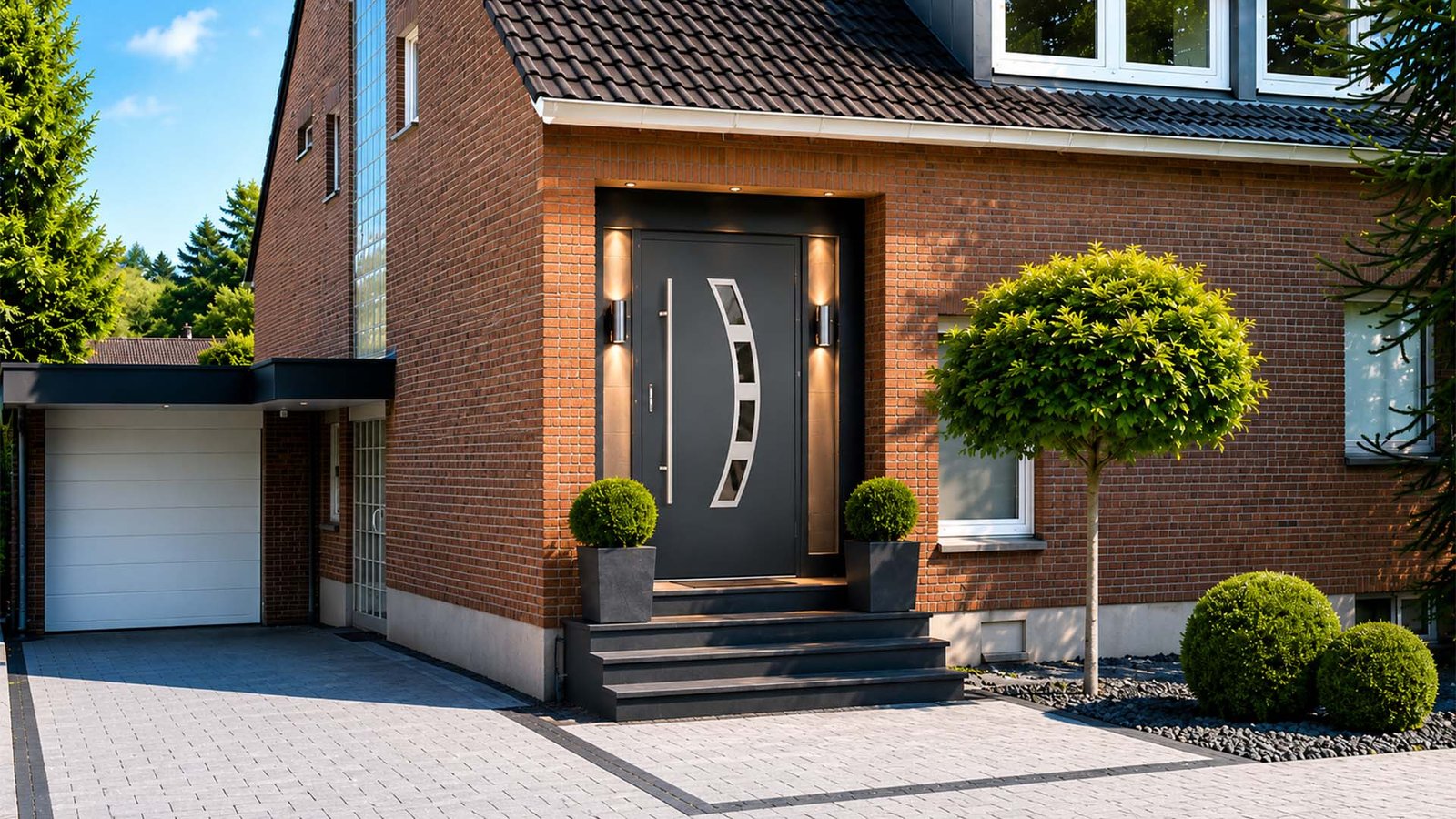 Haustüren in Kaarst: moderne Haustür an einem Wohnhaus